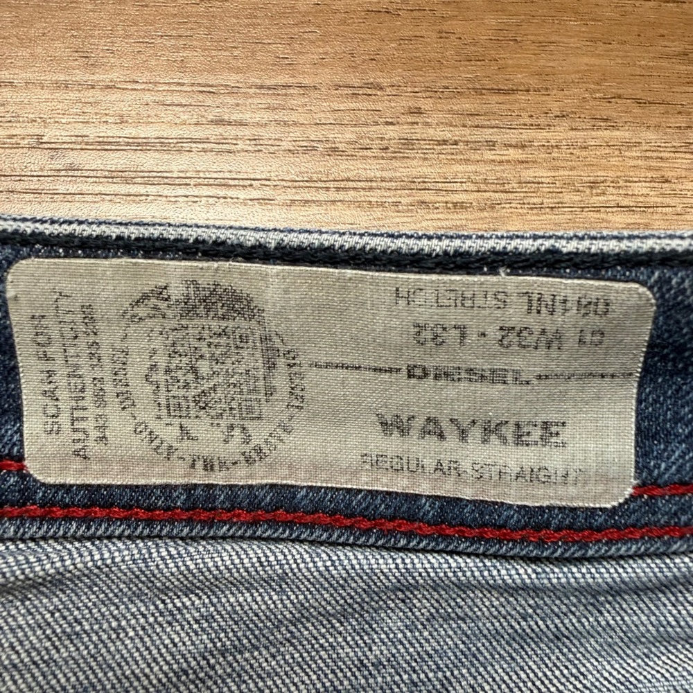 Diesel Waykee Jeans Mens 32x32 Blue Regular Straight Leg Stretch Denim 084NL - Picture 6 of 15